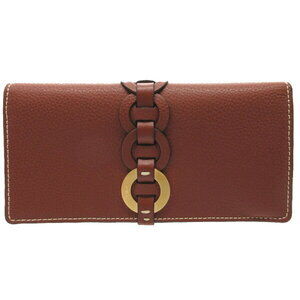 Chloe Darryl long wallet sepia brown calf leather